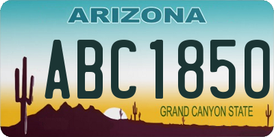AZ license plate ABC1850
