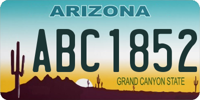 AZ license plate ABC1852