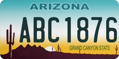 AZ license plate ABC1876