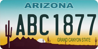 AZ license plate ABC1877