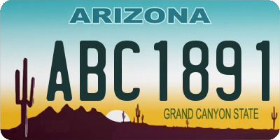 AZ license plate ABC1891