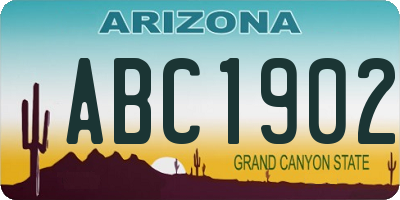 AZ license plate ABC1902