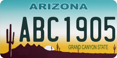 AZ license plate ABC1905