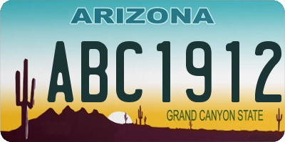 AZ license plate ABC1912