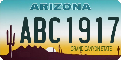 AZ license plate ABC1917