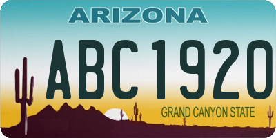 AZ license plate ABC1920