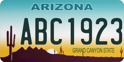AZ license plate ABC1923
