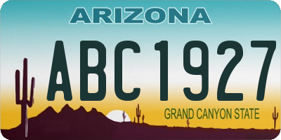 AZ license plate ABC1927
