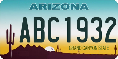 AZ license plate ABC1932