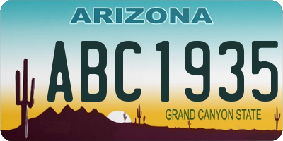 AZ license plate ABC1935