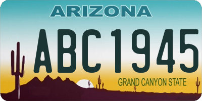 AZ license plate ABC1945