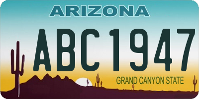 AZ license plate ABC1947