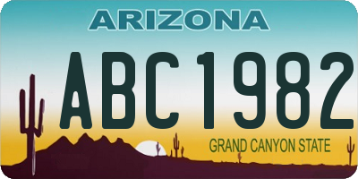 AZ license plate ABC1982