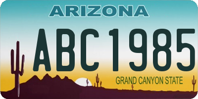 AZ license plate ABC1985