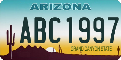 AZ license plate ABC1997