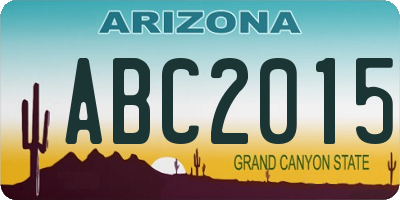 AZ license plate ABC2015