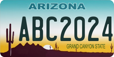 AZ license plate ABC2024