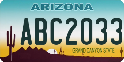 AZ license plate ABC2033