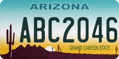 AZ license plate ABC2046