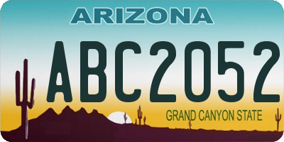 AZ license plate ABC2052