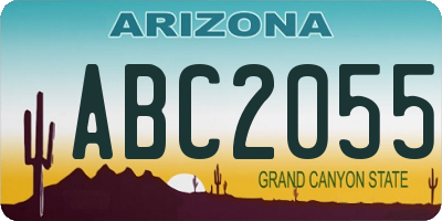AZ license plate ABC2055