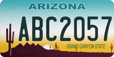 AZ license plate ABC2057