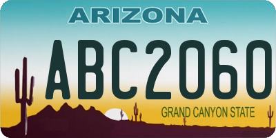 AZ license plate ABC2060