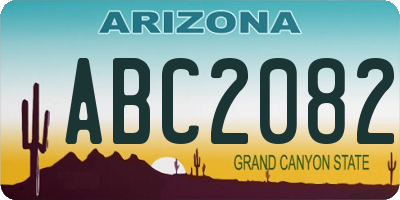 AZ license plate ABC2082