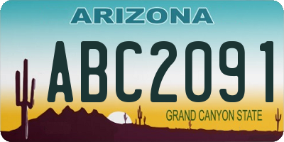 AZ license plate ABC2091