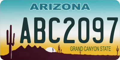 AZ license plate ABC2097