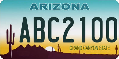 AZ license plate ABC2100