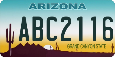 AZ license plate ABC2116