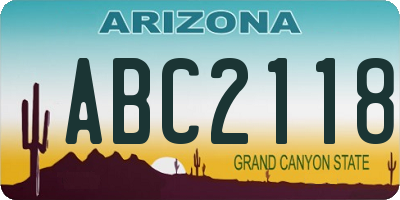 AZ license plate ABC2118