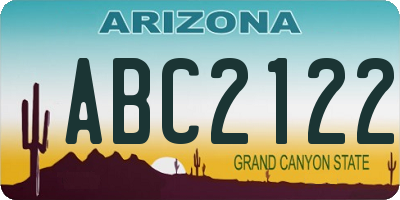 AZ license plate ABC2122