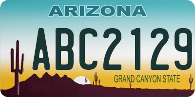 AZ license plate ABC2129