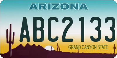 AZ license plate ABC2133