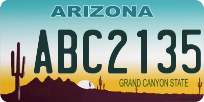 AZ license plate ABC2135