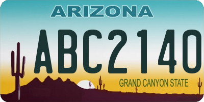 AZ license plate ABC2140