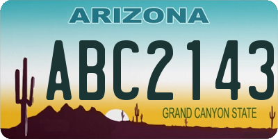 AZ license plate ABC2143