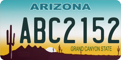 AZ license plate ABC2152