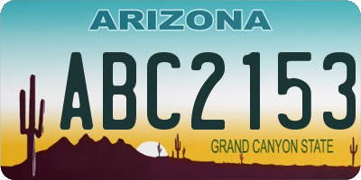 AZ license plate ABC2153