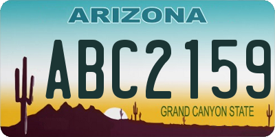 AZ license plate ABC2159