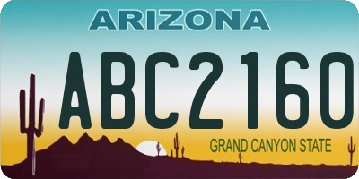 AZ license plate ABC2160