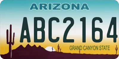 AZ license plate ABC2164