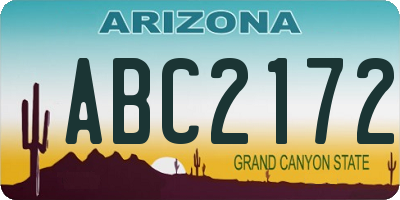 AZ license plate ABC2172
