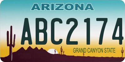 AZ license plate ABC2174