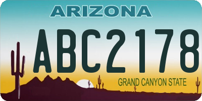 AZ license plate ABC2178