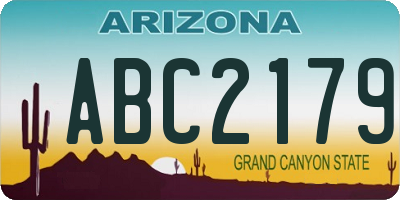 AZ license plate ABC2179