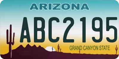 AZ license plate ABC2195