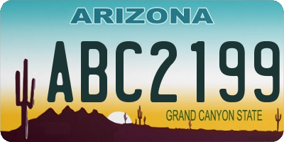AZ license plate ABC2199